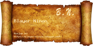 Blayer Ninon névjegykártya